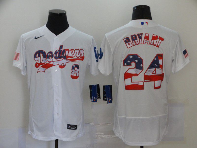 Men Los Angeles Dodgers #24 Bryant White Elite 2020 MLB Nike Jerseys